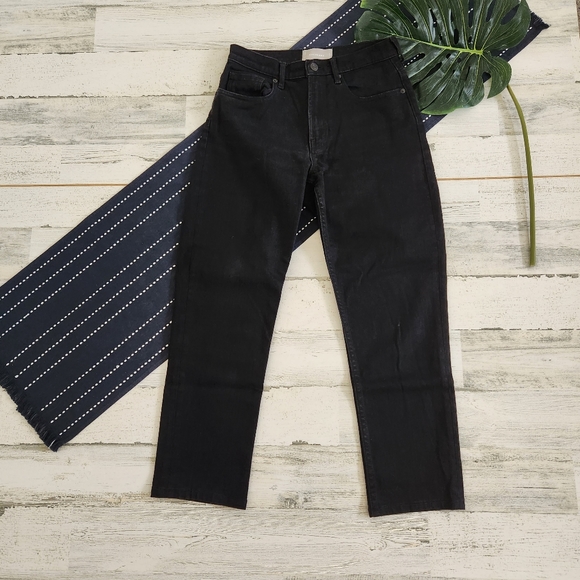 Everlane High Waist Straight Leg Jeans Black Size 26 Regular - Picture 2 of 6